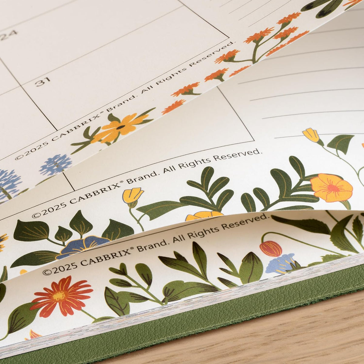 Desk Calendar 2026 with Desktop Mat, Cabbrix Desk Pad Calendar 15 x 12 Inch Runs From July 2026 to December 2027, Floral Design Calendar 2026 for Home School and Office (Green)