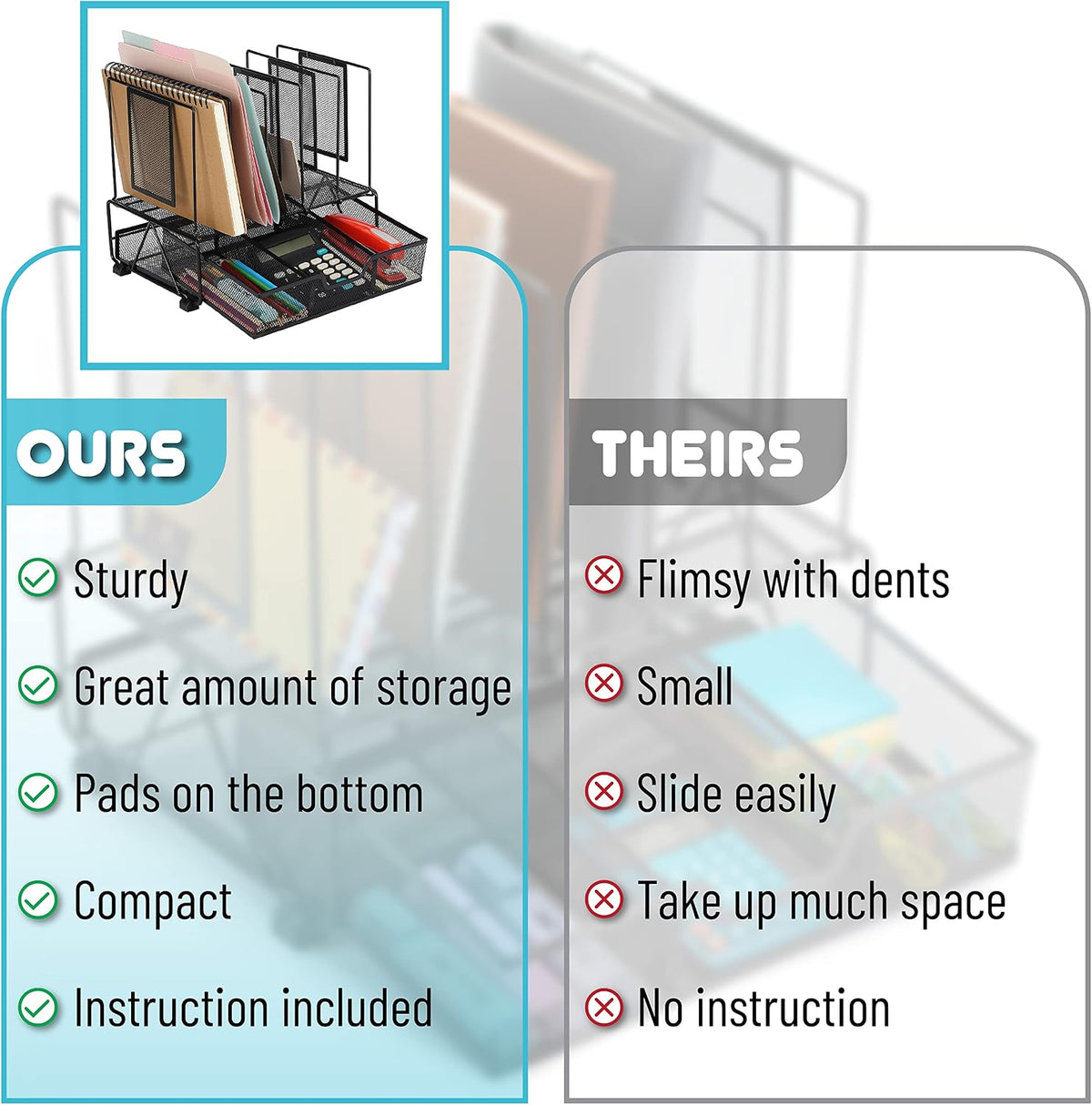 Mr. Pen- Mesh Desk Organizer with Drawer