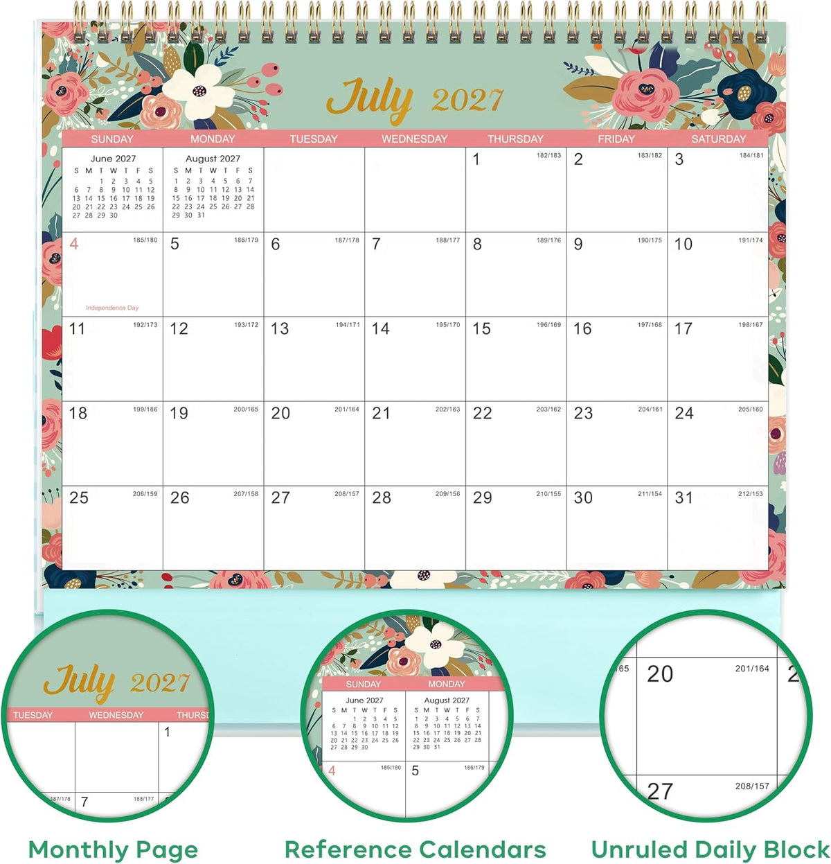 2027 Desk Calendar - Desk Calendar 2027, Jan. 2027 - Dec. 2027, 9.8" x 8.3"