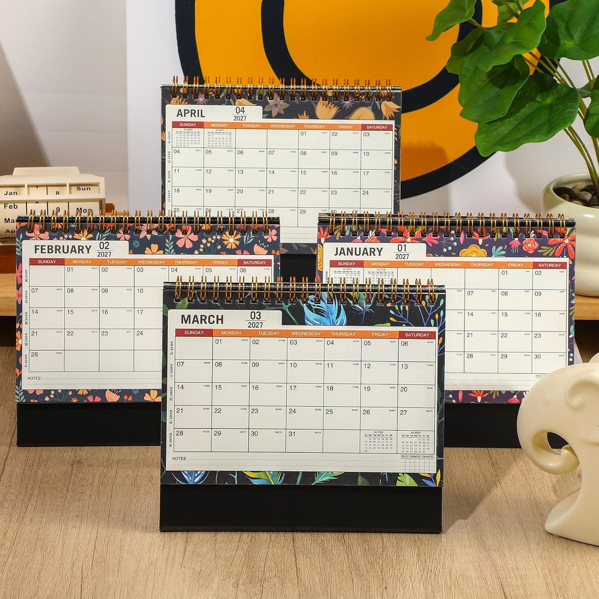 Standing Desktop Calendar 2026-2027 Small