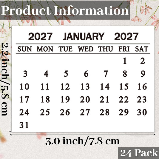 Yopyame Mini Calendar 2027 Bulk - 24 Pack 2.2" x 3" 12 Monthly Tear off Mini Academic Year Calendar, January to December 2027, Tear off Calendars for Scrapbook Crafts Manual Project Friend Home Office