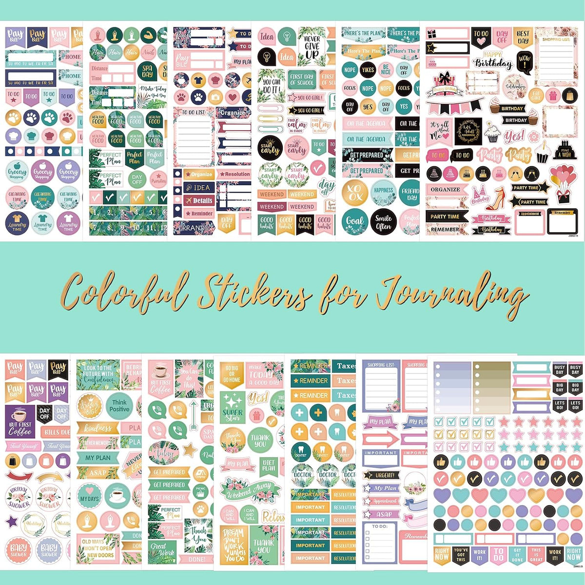 Planner Stickers - Monthly Planner Stickers and Accessories 25 Pages