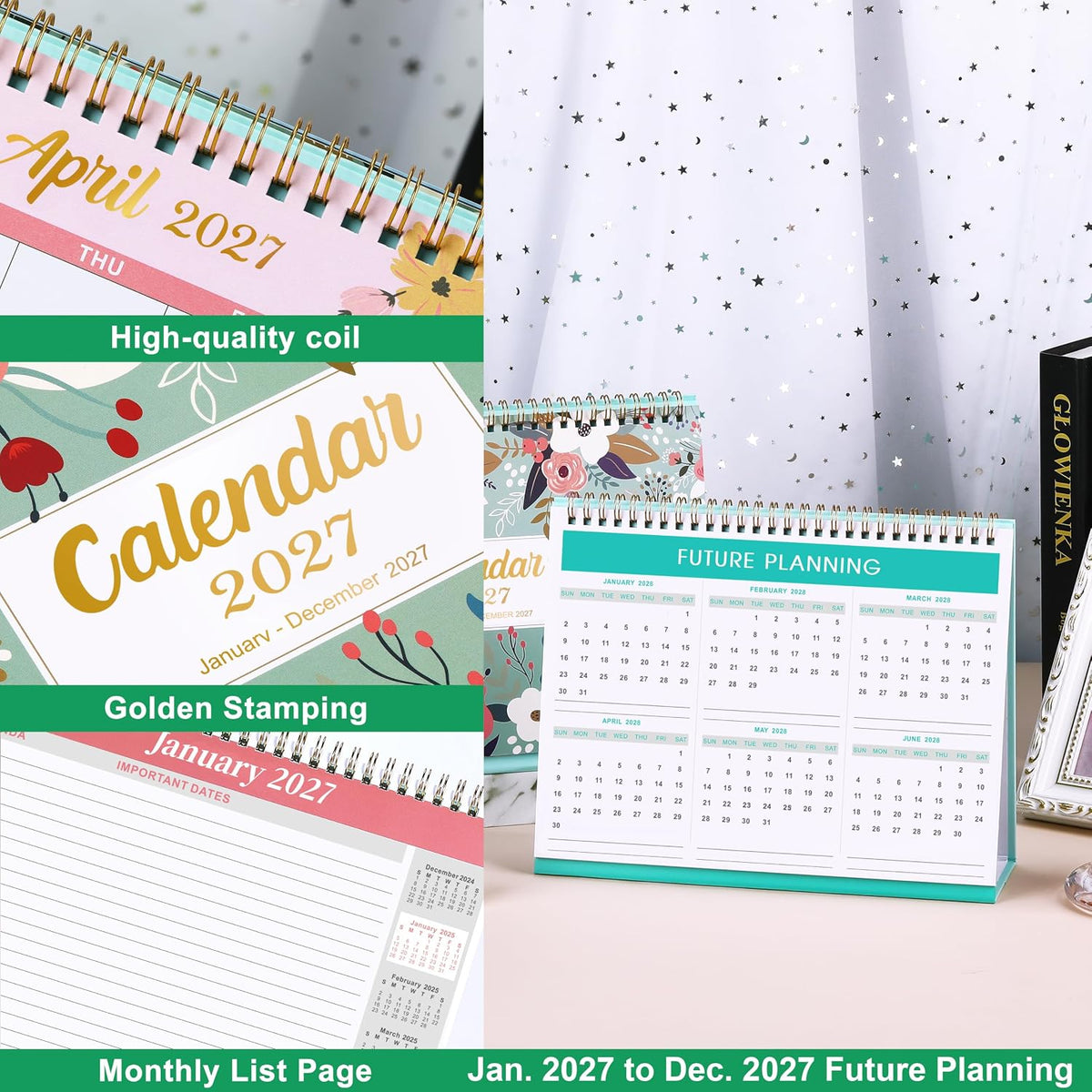 2027 Desk Calendar - Desk Calendar 2027, Jan. 2027 - Dec. 2027, 9.8" x 8.3"