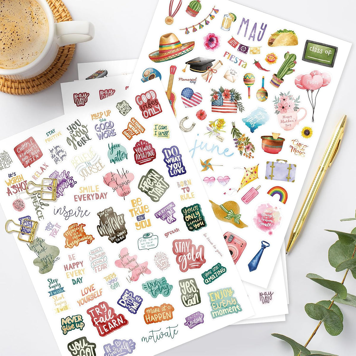 Aesthetic Monthly Planner Stickers - Holiday Sticker Set for Your Calendar