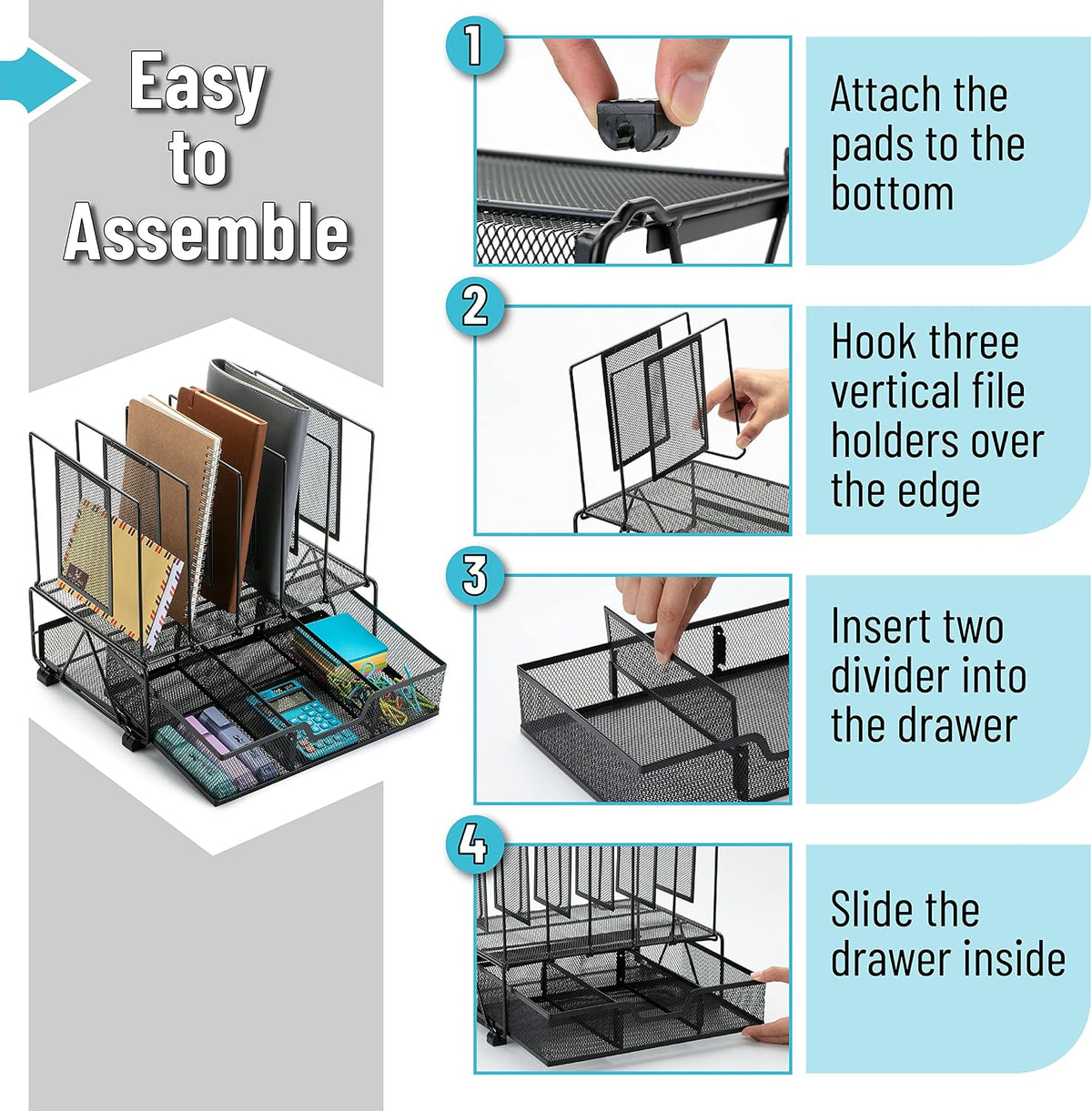 Mr. Pen- Mesh Desk Organizer with Drawer