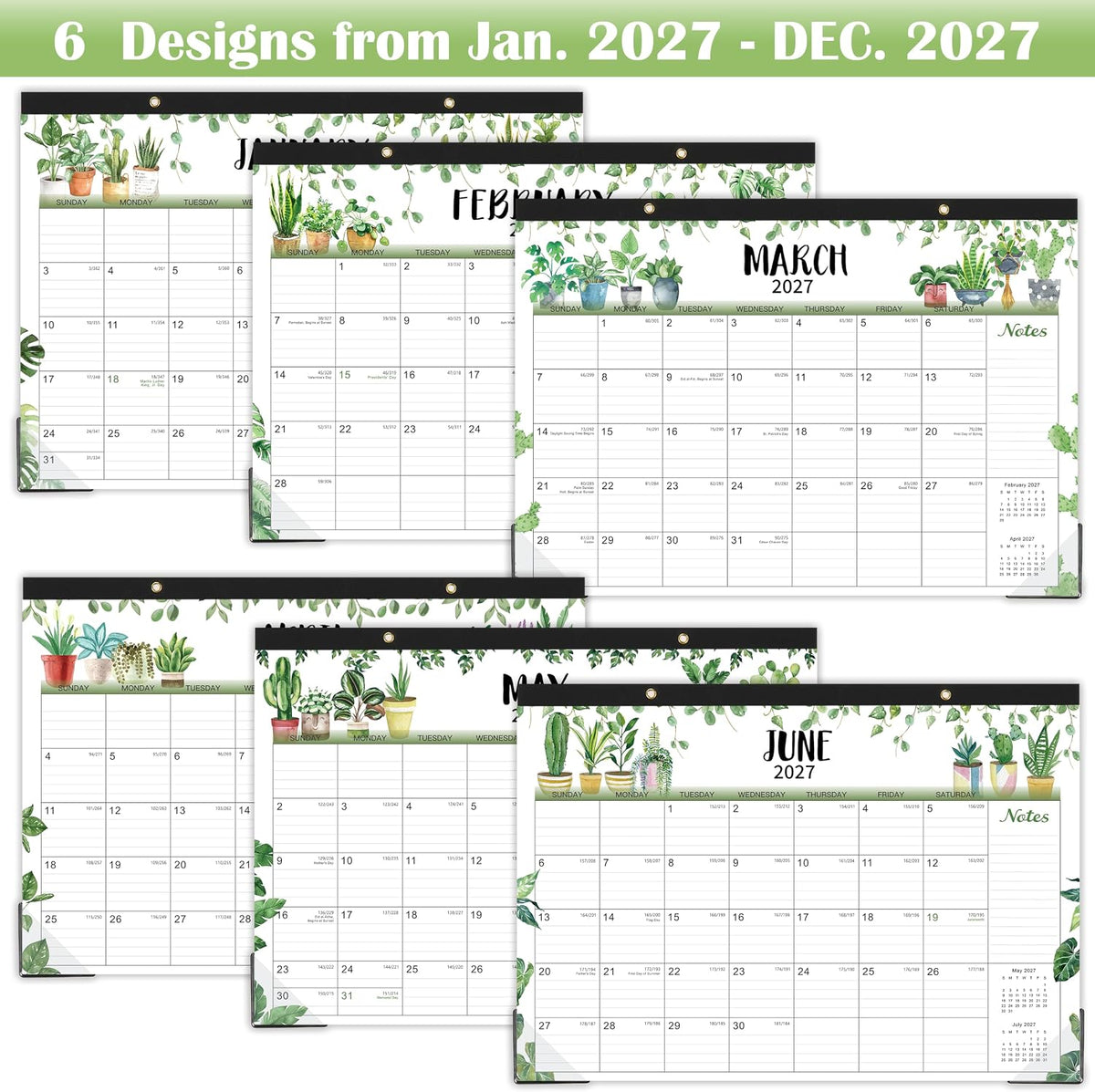 2027 Calendar - 2027 Desk Calendar, Jan. 2027 - Dec. 2027