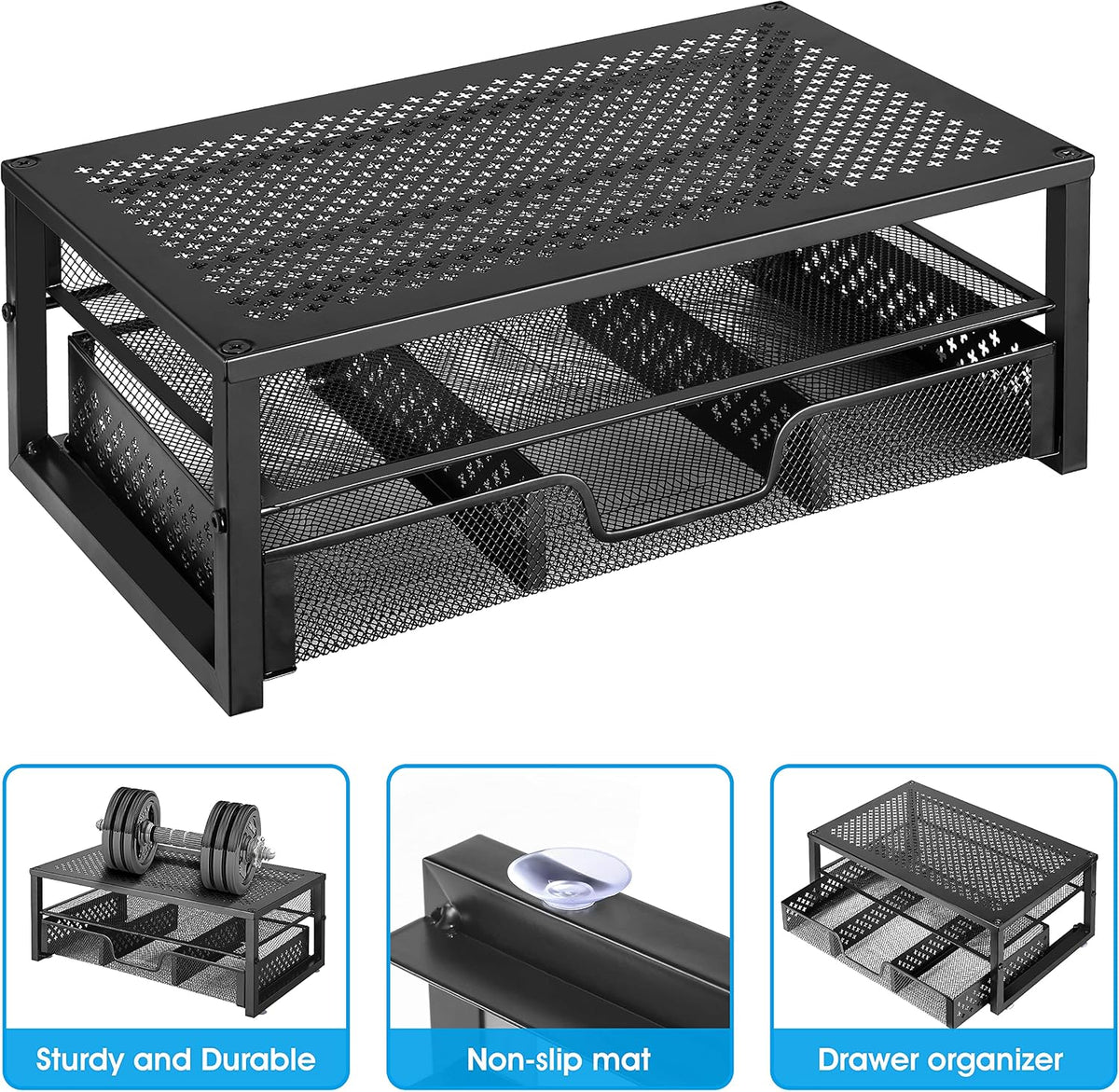 Simple Trending Monitor Stand Riser with Drawer, Laptop Stand for Desk
