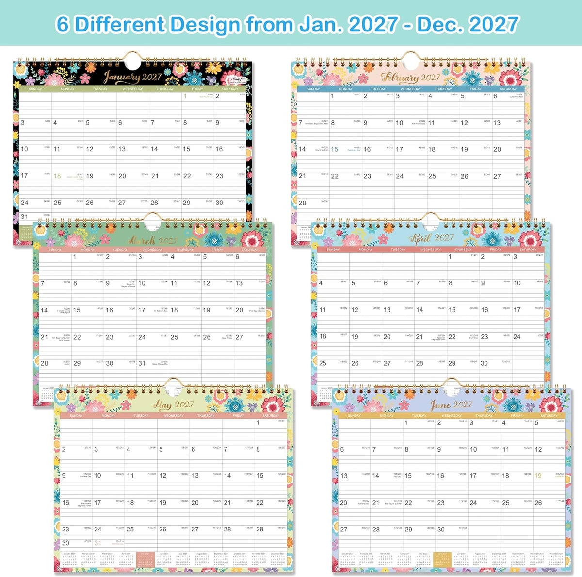 2027 Calendar - 2027 Wall Calendar, 2027 Calendar 12 Month, 11" x 8.5"