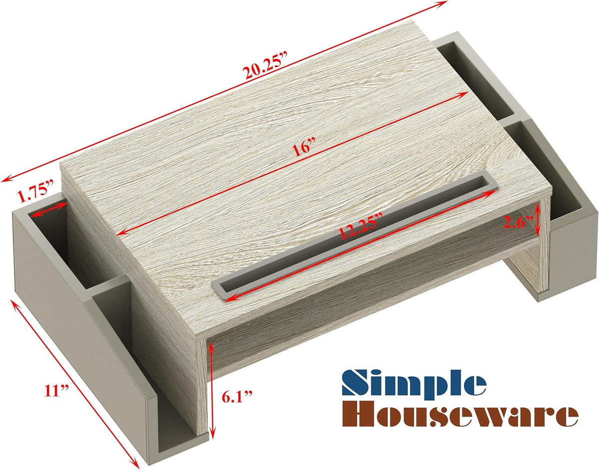 Simple Houseware Desk Monitor Stand Riser w/ Adjustable Tray, Maple
