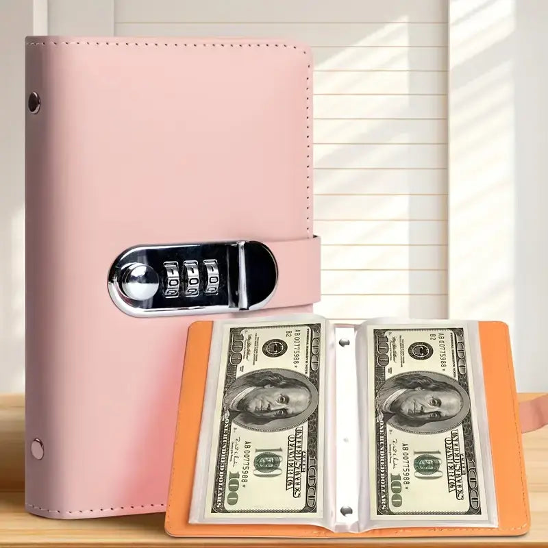 A6 Password Lock Savings Notebook - 1 Count Small Accounting Notebook for Financial Management, Money and Important Information Storage