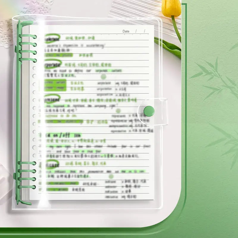 60 Sheets, Refillable Paper, Transparent Loose Leaf Notebook Refillable Binder A5 B5 Clear Cover Capacity Smooth Writing Pages Easy Organize Study Notes Planner, School Office Supplies Diary Spiral Notebook, Office Stationery
