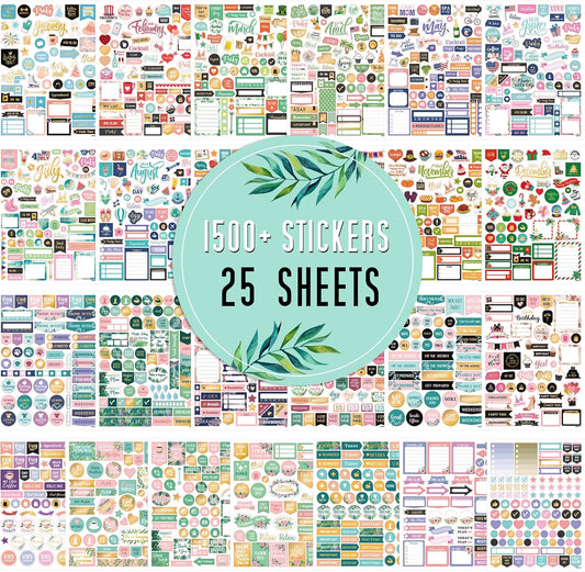 Planner Stickers - Monthly Planner Stickers and Accessories 25 Pages