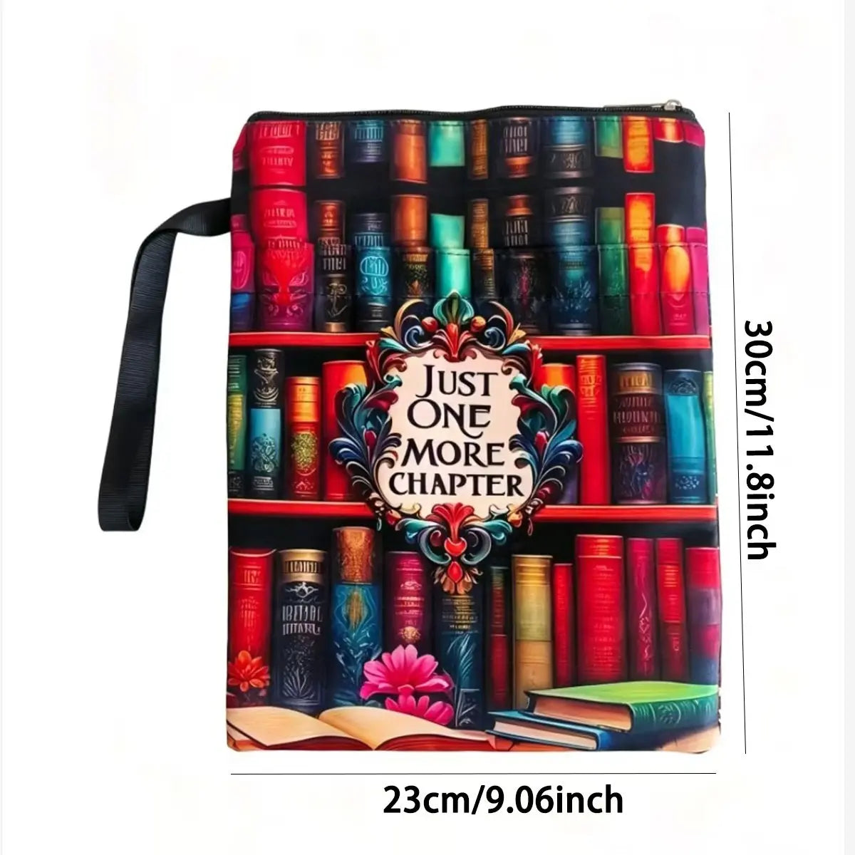 Vintage Library Book Cover, 'read Another Chapter' Quote, Zippered Pouch, Organizers, Fits Paperback/hardcover Books, Ideal Gift for Book Lovers