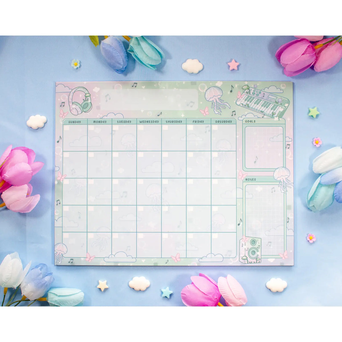 Monthly Planner Pad for Office and School Supplies, 24 sheets, 8.5x11 in