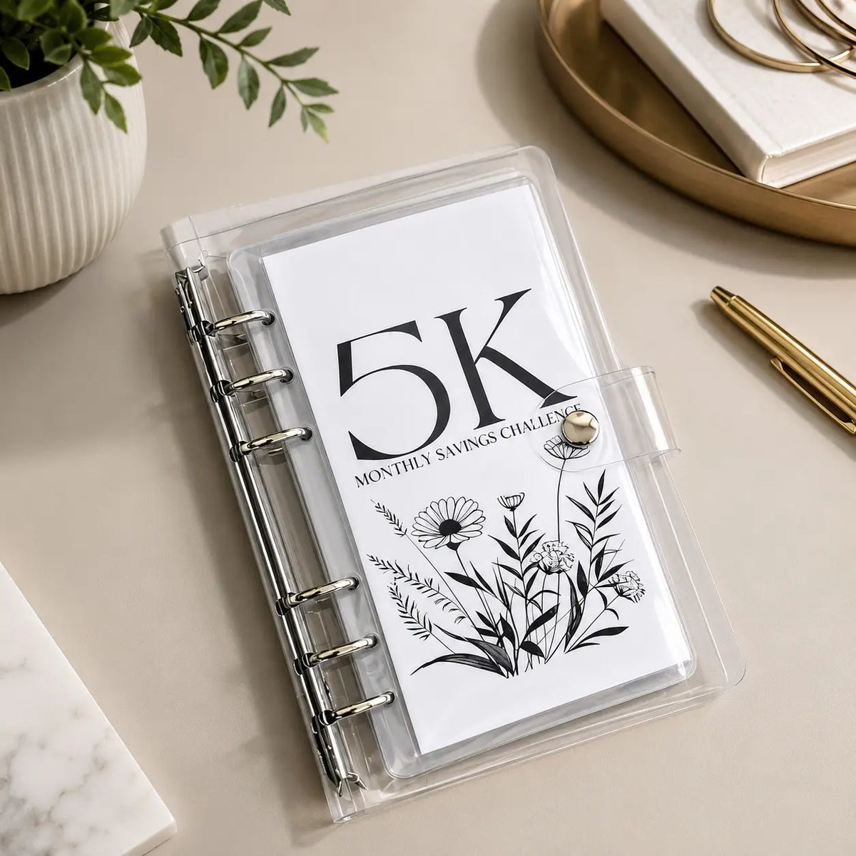 A6 12 Month Money Saving Challenge Binder, 1 Count Money Saving Budget Binder, Budget Planner Notebook with Cash Envelopes, Savings Challenges Book for Home Office, 2026 New year Valentine's Day Gift #GLOBAL PICKS