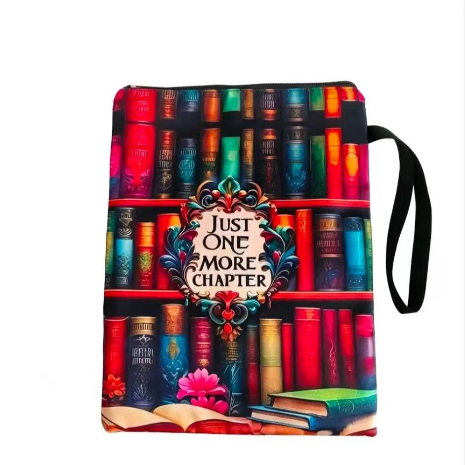 Vintage Library Book Cover, 'read Another Chapter' Quote, Zippered Pouch, Organizers, Fits Paperback/hardcover Books, Ideal Gift for Book Lovers
