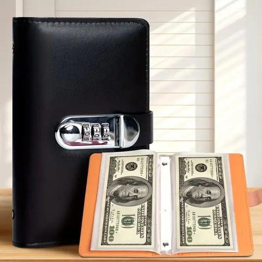 A6 Password Lock Savings Notebook - 1 Count Small Accounting Notebook for Financial Management, Money and Important Information Storage