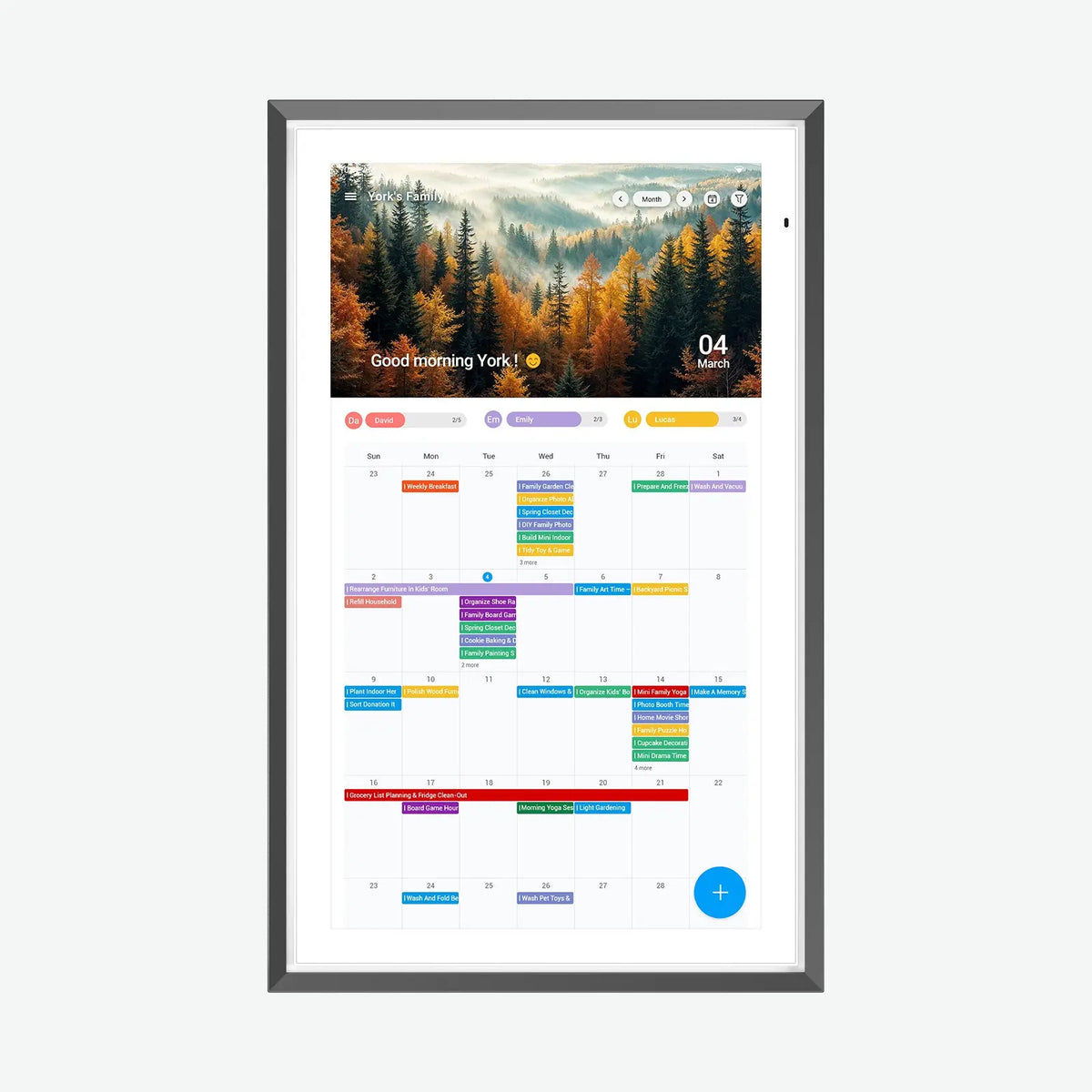 ApoloSign 2026 Dual-Mode Smart Digital Family Wall Calendar - 15.6"/21.5" Digital Display Weekly Planner for Parents, Voice Control, Gemini AI, Tasks Organizer, Chore Rewards, Customizable Widget Dashboard