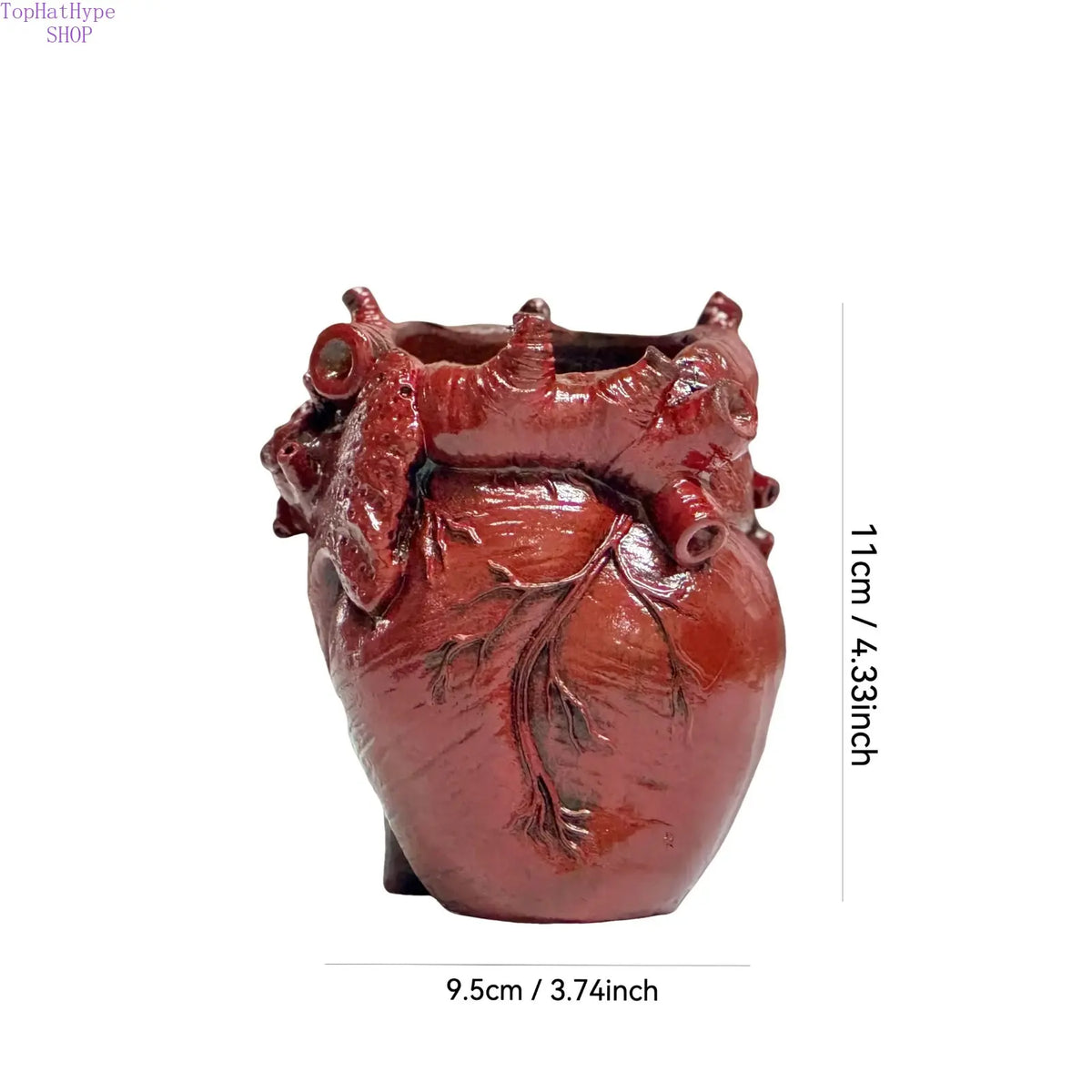 Gothic Anatomical Heart Design Resin Pen Holder - Freestanding Desk Organizer Tidy, High Material Quality Horror Enthusiast Decor, Distinctive Halloween Gift